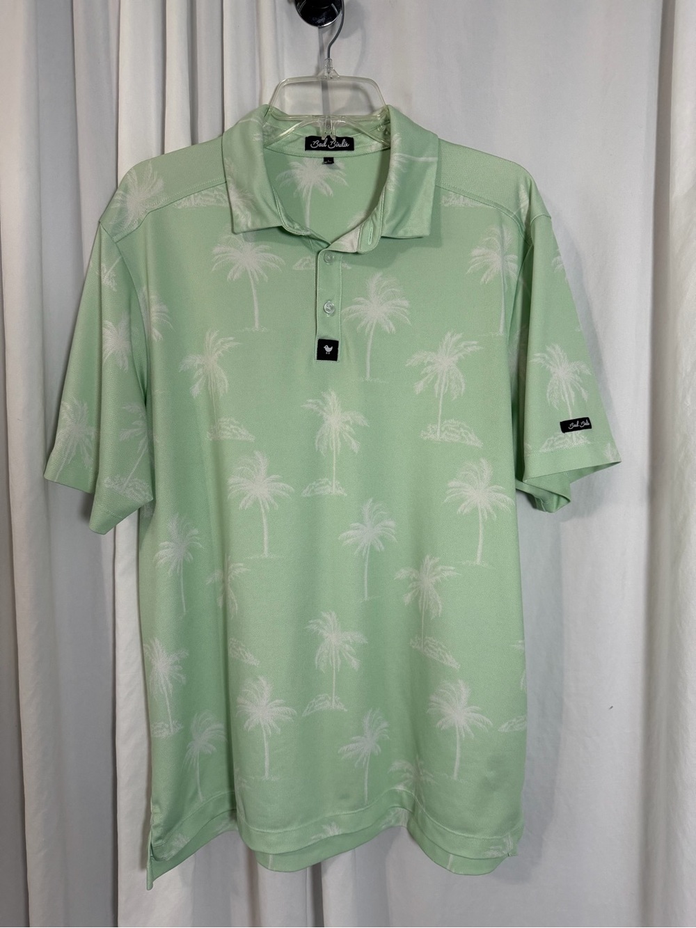 Bad Birdie Men's Palm-Print Polo Shirt